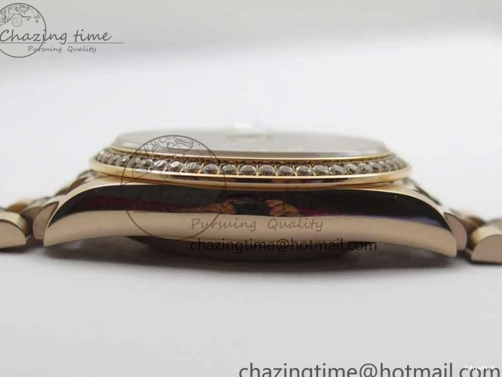 Bracelet Day-Date Dial Silver on Crystal RG A2836 Best Edition 128235 Marker Crystal BP President 36mm RG 0511
